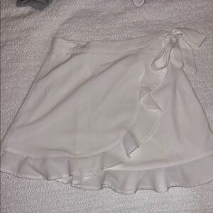 Tiger Mist Elegant White Wrap Skirt